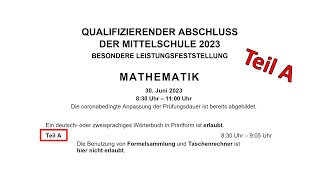 Mathe Quali Bayern Teil A 2023 ohne Taschenrechner [upl. by Enyak507]