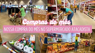 COMPRAS DO MÊS NO ASSAÍ ATACADISTA COMPLETA COM VALOR TOTAL [upl. by Gaspard67]