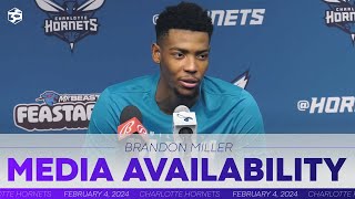 Hornets vs Pacers Brandon Miller Postgame Media Availability  242024 [upl. by Tirreg309]