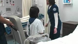 Skill 22 Transfer from Bed to Wheelchair using a Transfer Gait Belt [upl. by Yengac]