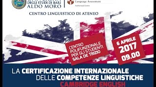 La Certificazione Internazionale delle Competenze Linguistiche Cambridge English [upl. by Nanette519]