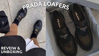 PRADA LOAFERS REVIEWUNBOXING FT ANTMALL [upl. by Rothstein]