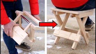 How To Make a FOLDABLE STOOL  DIY Wooden Step Stool [upl. by Solegnave]