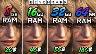 How much RAM do you need in 2023 8 GB vs 16GB vs 32 GB vs 64GB  Test in 10 Games  1440p [upl. by Jamaal]