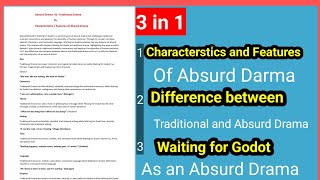 characteristics and features of an absurd drama  waiting for godot as an absurd drama [upl. by Itnahs262]