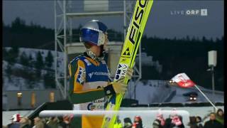 Gregor Schlierenzauer Lillehammer 2009 1505m  Fall ORF AMAZING JUMP [upl. by Damha564]