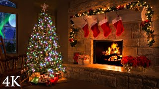 4K Holiday Fireplace Scene  8 Hour Christmas Video Screensaver by Nature Relaxation™ [upl. by Eniamzaj]