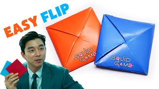 Easy Origami Ddakji in SQUID GAME  Easy Flip Easy Win [upl. by Ayela418]