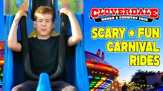 Cloverdale Rodeo and Country Fair  Carnival Rides  SCARY FUN RIDES [upl. by Enoob]