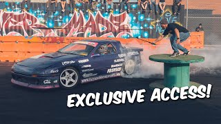 EXCLUSIVE tour of Hoonigan HQ  we drift the burnyard [upl. by Shaer63]