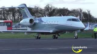 New Challenger 350 N501BZ  Close ups  Amazing Night Departure  Gloucestershire Airport [upl. by Stronski]