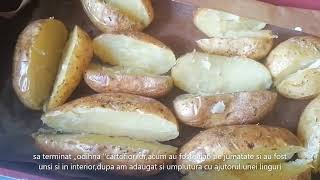 cartofi copti reteta cu branza de vaca si sunca tutorial culinar [upl. by Hawker]