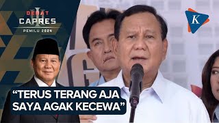 Prabowo Terangterangan Mengaku Kecewa dengan Debat Ketiga [upl. by Ibbor]