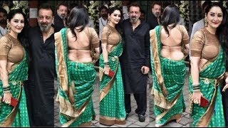 Sanjay Dutt With Wife Manyata Dutt At Arpita Khan House For Ganpati Celebration [upl. by Alieka613]