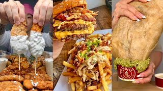 tiktok mukbang compilation 40  chipotle burrito wingstop and more [upl. by Annad]