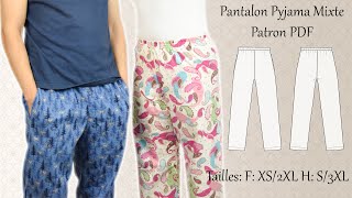 Pantalon de Pyjama Mixte Facile à Coudre  Tuto étape par étape  Patron PDF  Couture Facile Mimi [upl. by Neirrad729]