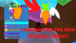 TRADING FOR THE NEW ETERNAL CARROT ROBLOX BUBBLE GUM SIMULATOR BGS [upl. by Nanny]