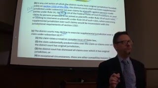 Civil Procedure II review Supplemental jurisdiction Spring 2016 Professor Nathenson Part 3 of 4 [upl. by Sitruc]