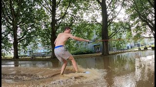 Campus KU Leuven got flooded SKIMBOARD AND MORE [upl. by Maram]