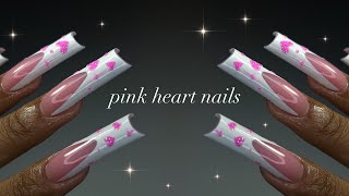 Pink Heart Valentine’s Day Nails💌💕 BeginnerFriendly Nails✨ [upl. by Jakob400]