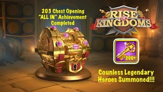 200 Gold Chest Opening quotALL INquot Achievement RISE of KINGDOMS [upl. by Kreit999]