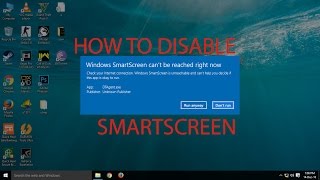 How To Disable Smartscreen in Windows 10 [upl. by Cristine]