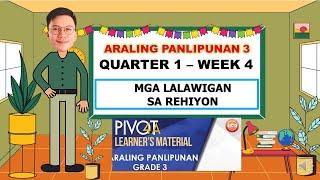 ARALING PANLIPUNAN 3  QUARTER 1  WEEK 4  MGA LALAWIGAN SA REHIYON [upl. by Enimrej]