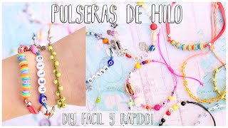 IDEAS PARA PULSERAS FACILES Y RAPIDAS DE HACER🌞pulseras de hilo paso a paso🌈 Tutorial [upl. by Leseil]