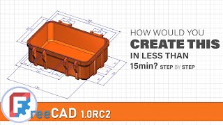 FreeCAD 10RC2  First 3D Model using Sketcher and PartDesign workbench [upl. by Funch]