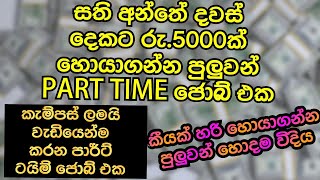 සතිඅන්තේ දවස් දෙක පාර්ට් ටයිම් ජොබ් එකක් කරලා රු5000ක් හොයමුදpart time jobs in Sri Lanka parttime [upl. by Derej890]