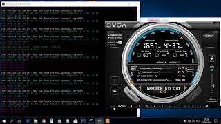 Ethereum Mining with EVGA GTX 1070 31 MHs 75 Power Limit TDP [upl. by Joli]