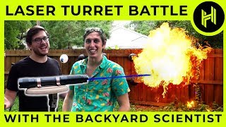 Laser Turret Battle with The Backyard Scientist [upl. by Fast227]