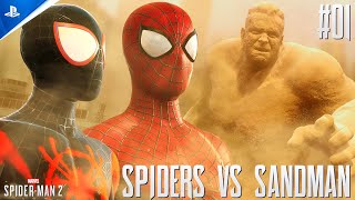 Marvels SpiderMan 2 NG PS5  SPIDERS VS SANDMAN 01 [upl. by Ainollopa]