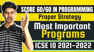 How to Score Full Marks in Programming  ICSE Class 9 amp 10 [upl. by Dumas174]