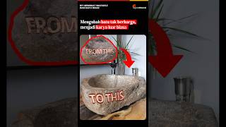 DIY wastafel dari batu besar DIY change rock to sink diy stone rock sink [upl. by Anivlis]