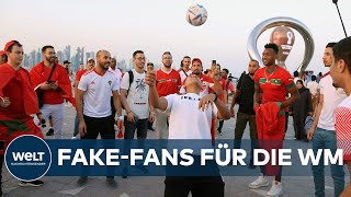 FUSSBALLWM Fürs Image – Katar soll FakeFans für die WM angeworben haben [upl. by Hrutkay]