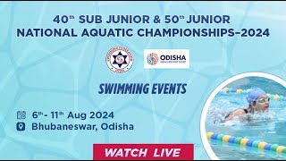 40th Sub Junior amp 50thJunior National Aquatic Championships 2024 Swimming Events Odisha [upl. by Edita]