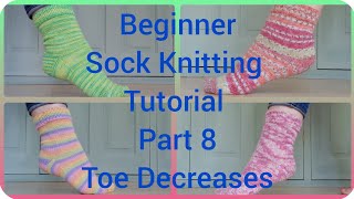 Beginner Sock Knitting Tutorial on 9quot circular needles Part 8 Toe Decrease [upl. by Oilla679]