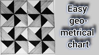 easy geometrical chart drawingattractive😍black and whitedrawing [upl. by Bixby726]