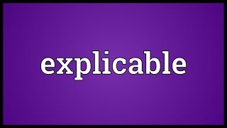 Explicable Meaning [upl. by Oicnecserc]