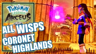 Pokemon Legends Arceus – All Wisp Locations in Coronet Highlands [upl. by Seta]