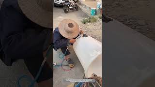 Traditional Way Of Repairing Broken Plastic Bucket And Basin In Rural Areas [upl. by Rebah591]