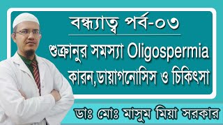 শুক্রানুর সমস্যা Oligospermiaকারনডায়াগনোসিস ও চিকিৎসা [upl. by Sida]