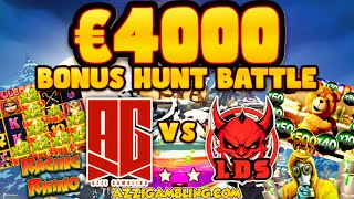 €4000 BONUS HUNT BATTLE VS LUCKY DEVIL😈💪🎰 [upl. by Arratahs]