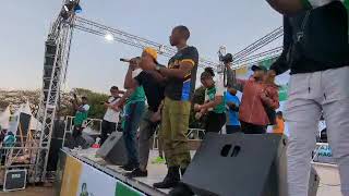 JOEDZY Performing Live in Simiyu region in Simiyu Samia Marathon with ma brother RC Kenan kihongosi [upl. by Ivett]