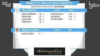 Kent Cricket League  Division 2  Bromley CC 2nd XI v Bexleyheath CC [upl. by Fasto]