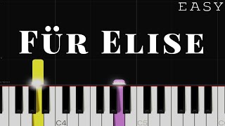 Für Elise  Beethoven  EASY Piano Tutorial [upl. by Adnolrehs6]