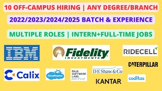 10 OffCampus  Any DegreeBranch  20232024 batch amp Experienced  Multiple role [upl. by Ahsemit]