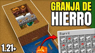 ⭐ Como HACER una GRANJA de HIERRO en MINECRAFT 121【JAVA】 FACIL ✅  Minecraft Java [upl. by Schonthal]