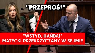 quotWstydquot Krzyki w sejmie Matecki zaatakował Małgorzatę RozenekMajdan [upl. by Leclair]